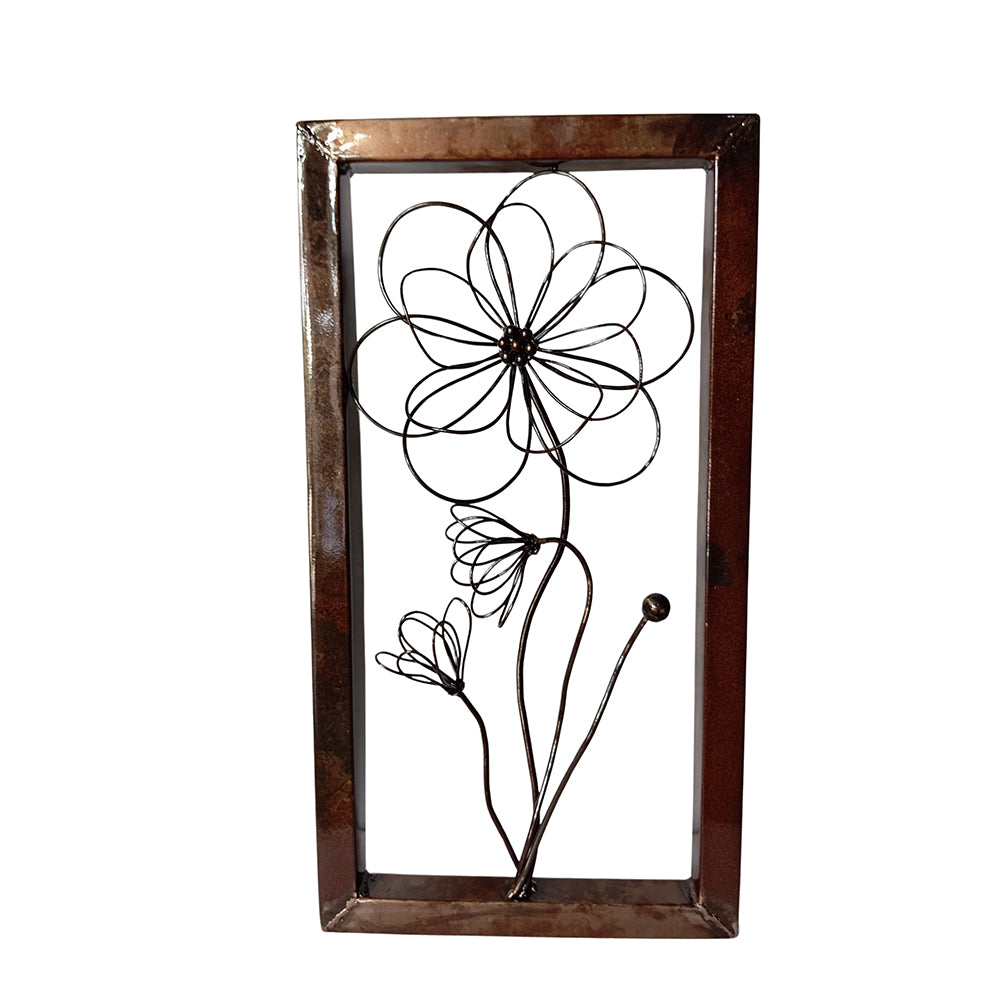 Loop Flowers Wall Frame Small - Rust Finish
