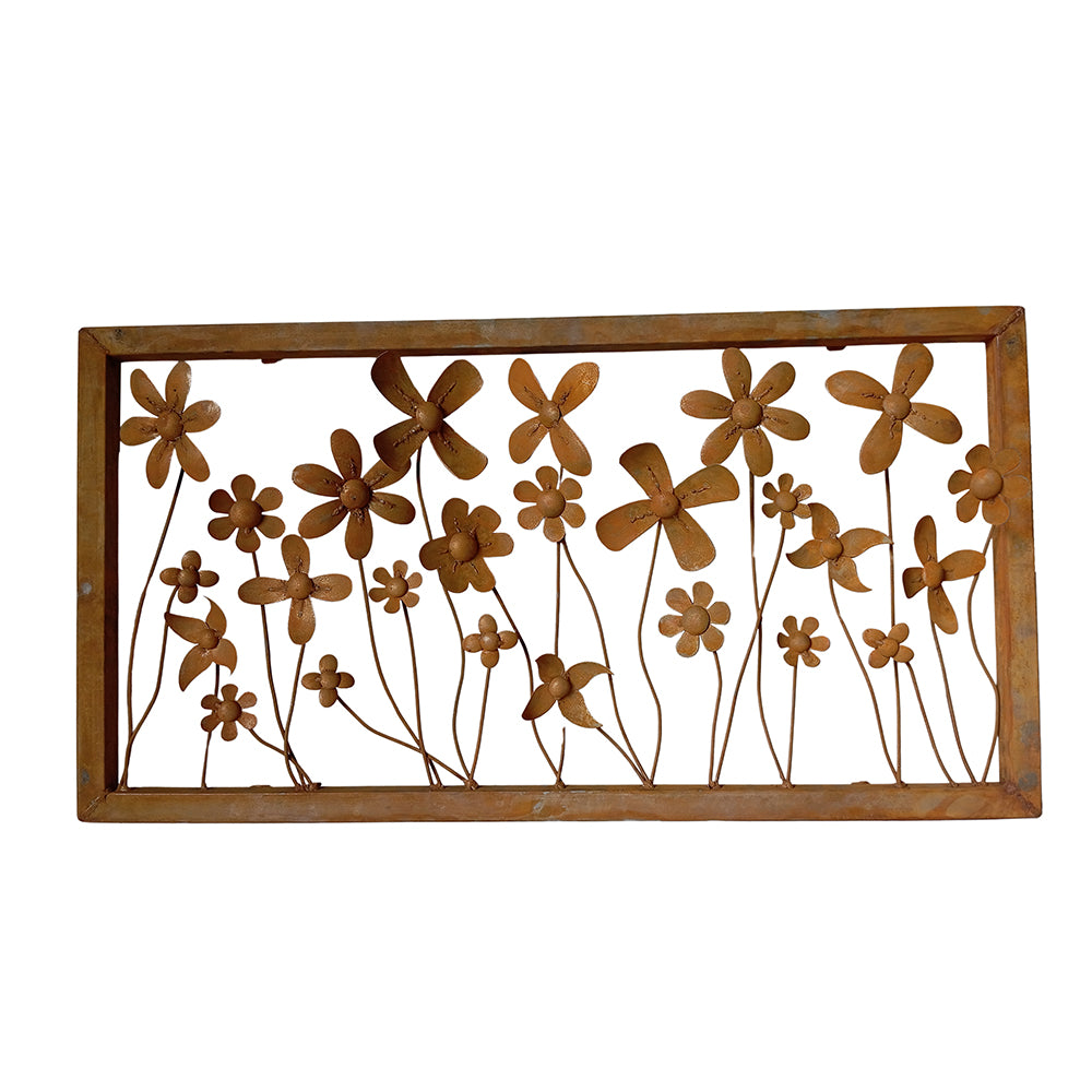 Field of Flowers Wall Frame - Rust Finish