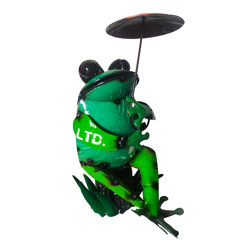 Cross-Legged Frog on Leaf