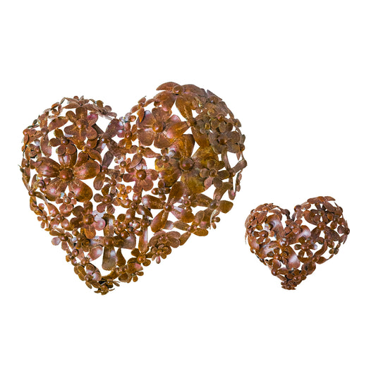 Blooming Hearts Rust (Set of 2)