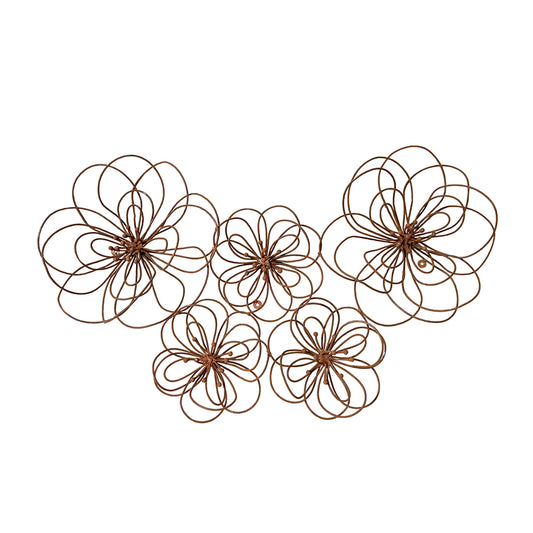 Loop Flowers Wall Panel - Rust Finish