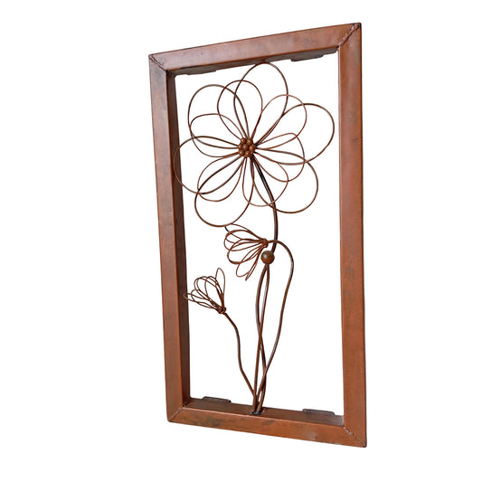 Loop Flowers Wall Frame Small - Rust Finish