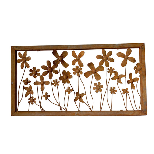 Field of Flowers Wall Frame - Rust Finish
