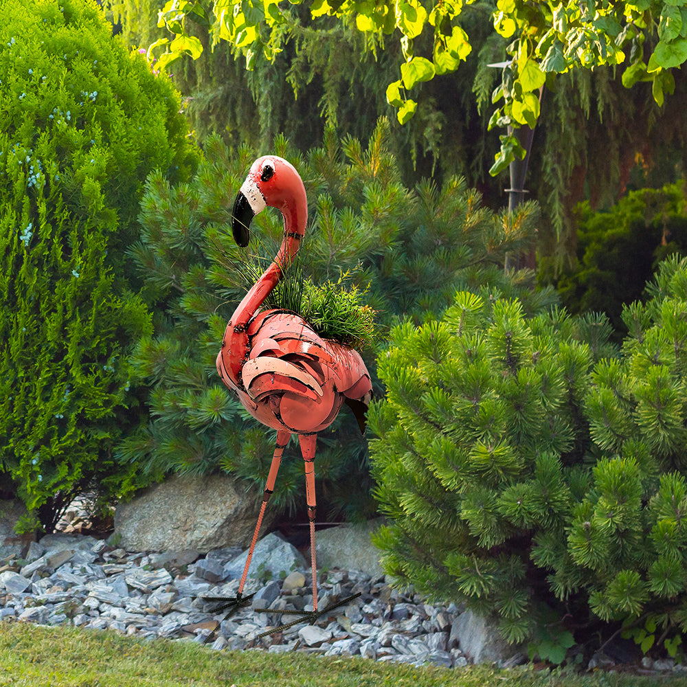 hanging flamingo planter Barnyard Flamingo Planter/ Beverage