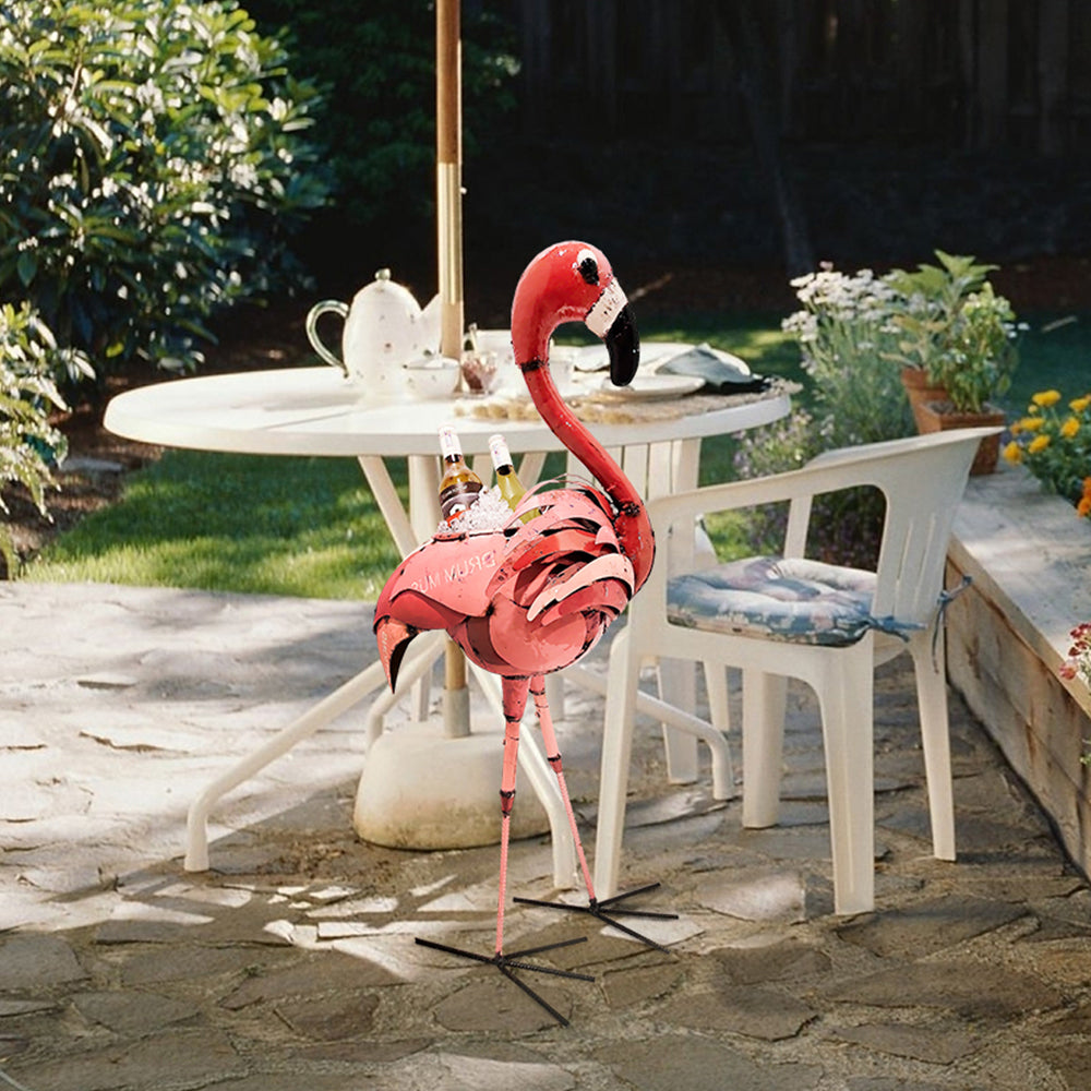 Barnyard Flamingo Planter/ Beverage