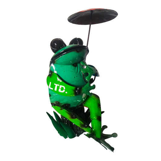 Cross-Legged Frog on Leaf