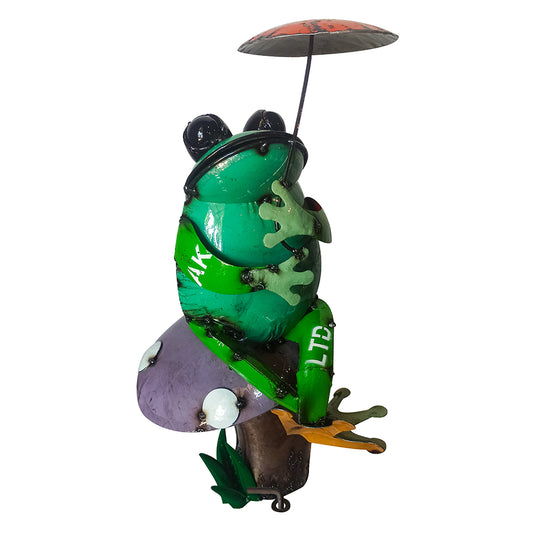 Cross-Legged Frog on Mushroom