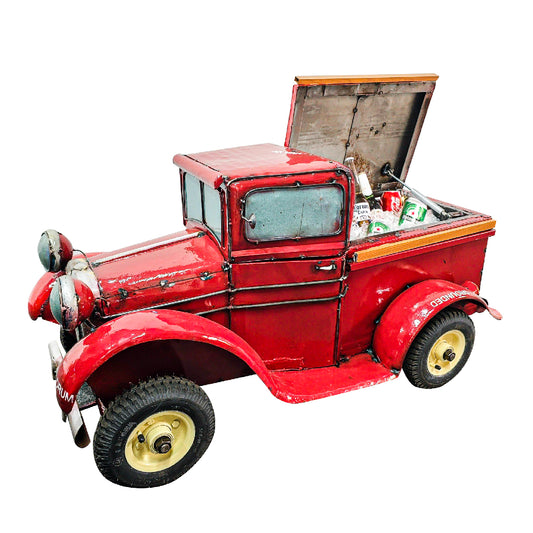 Vintage Pick-Up Truck Cooler - Red