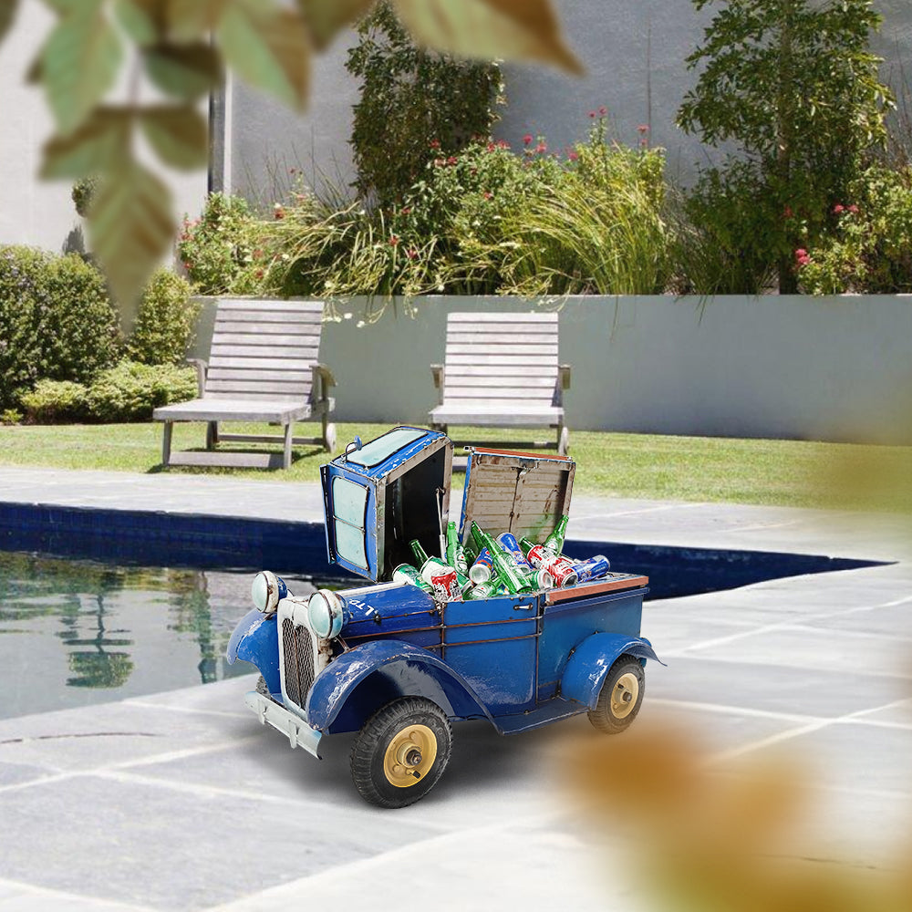 Vintage Pick-Up Truck Cooler - Blue