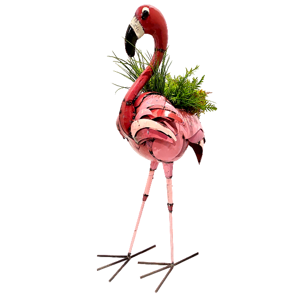 Barnyard Flamingo Planter/ Beverage