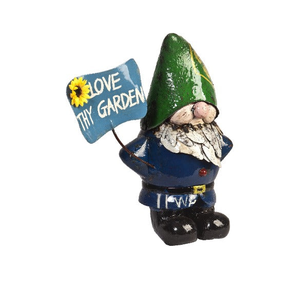 Larry the Gnome - Love Thy Garden Sign